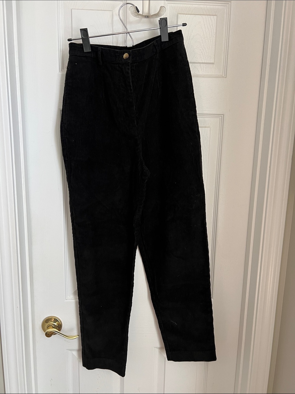 Charter Club Black Corduroy Straight-Leg Trousers